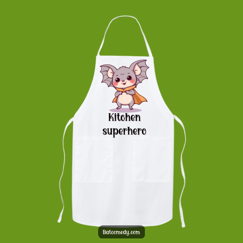 Funny Kawaii Bat Apron: Cook Up a Storm Like a Superhero