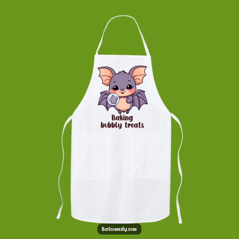 Funny Kawaii Bat Bubble Apron - Joyful Kitchen Essential