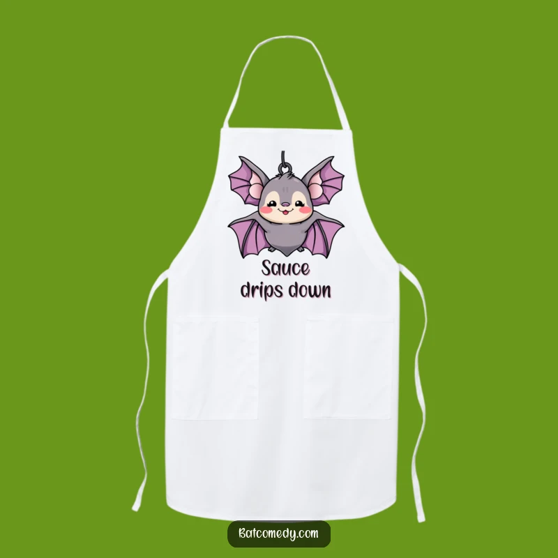 Funny Kawaii Bat Apron: Cook with a Smile and a Silly Grin