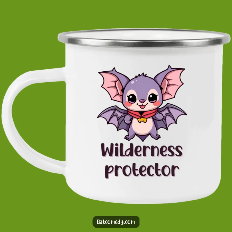 Funny Kawaii Bat Adventure Camping Mug: Heroic Outdoor Gear, Perfect Funny Gift