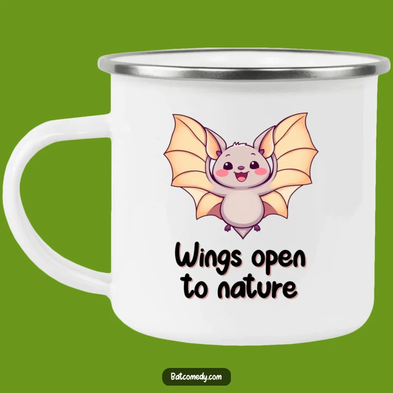 Funny Kawaii Bat Wings Camping Mug - Delightful Outdoor Drinkware