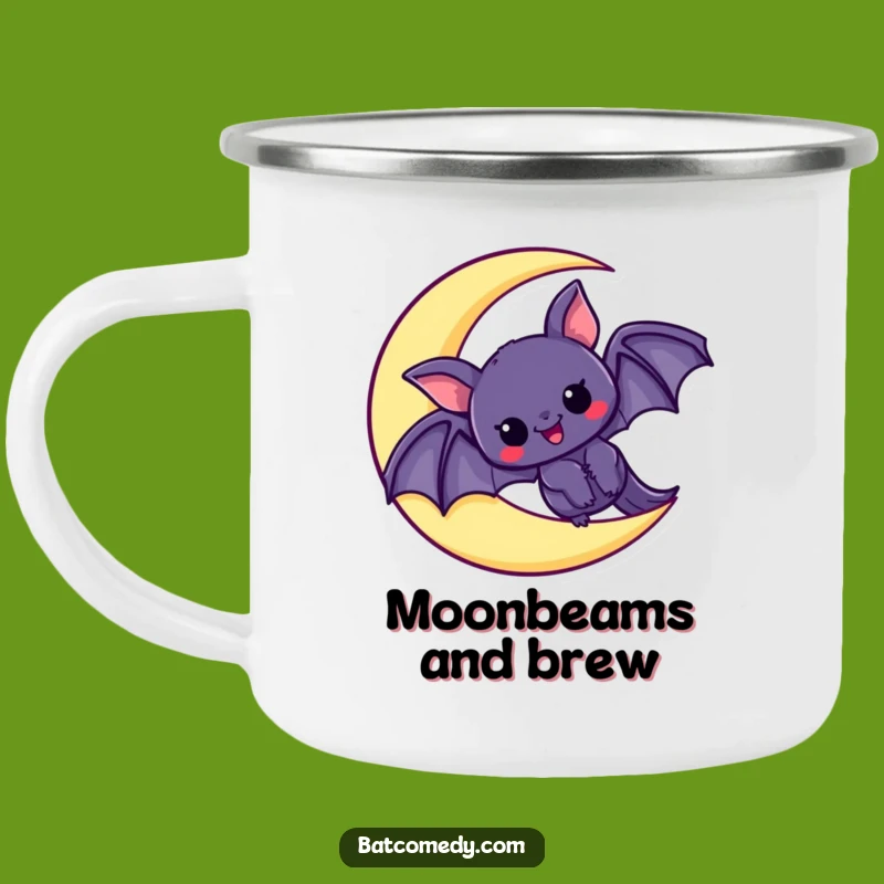 Funny Kawaii Bat Moon Camping Mug: Adventure Excitement, Perfect Funny Gift
