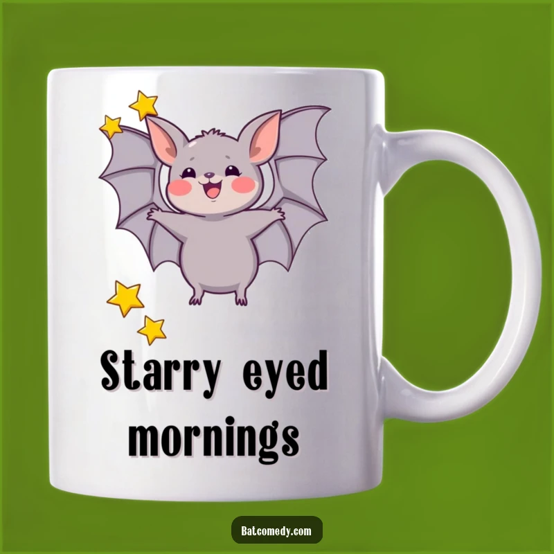 Funny Juggling Bat Mug, Star Twirler Celestial Creature Gift