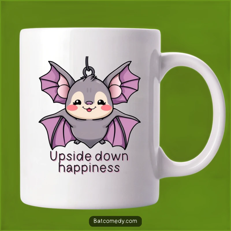 Funny Kawaii Bat Upside Down Mug: A Hilarious Gift for Nocturnal Jokers