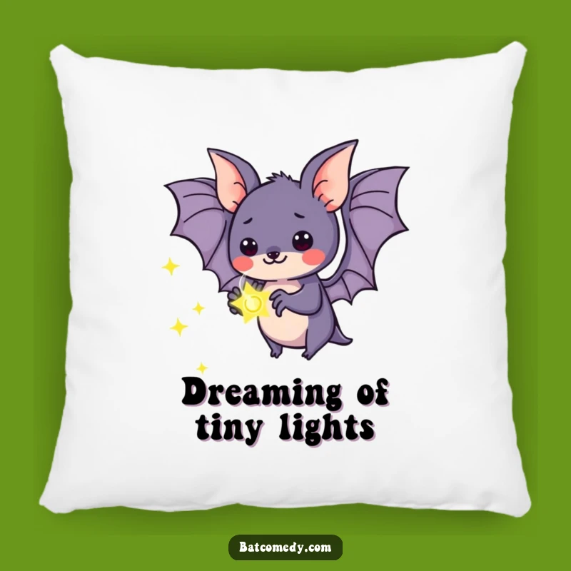 Comfy Funny Kawaii Bat Firefly Pillow - Soft Enchanting Accent