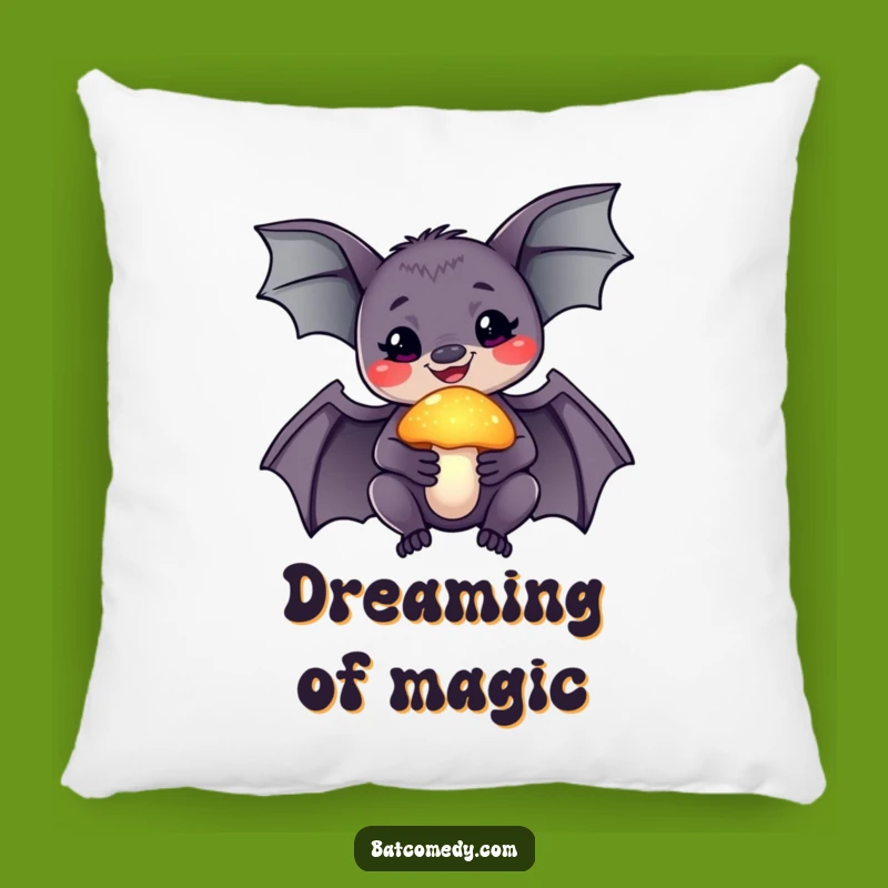Funny Wonder Bat Pillow, Glowing Mushroom Cozy Magic Decor