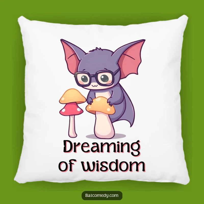 Funny Spectacled Bat Pillow: Cozy Wisdom for Your Sanctuary Funny Gift