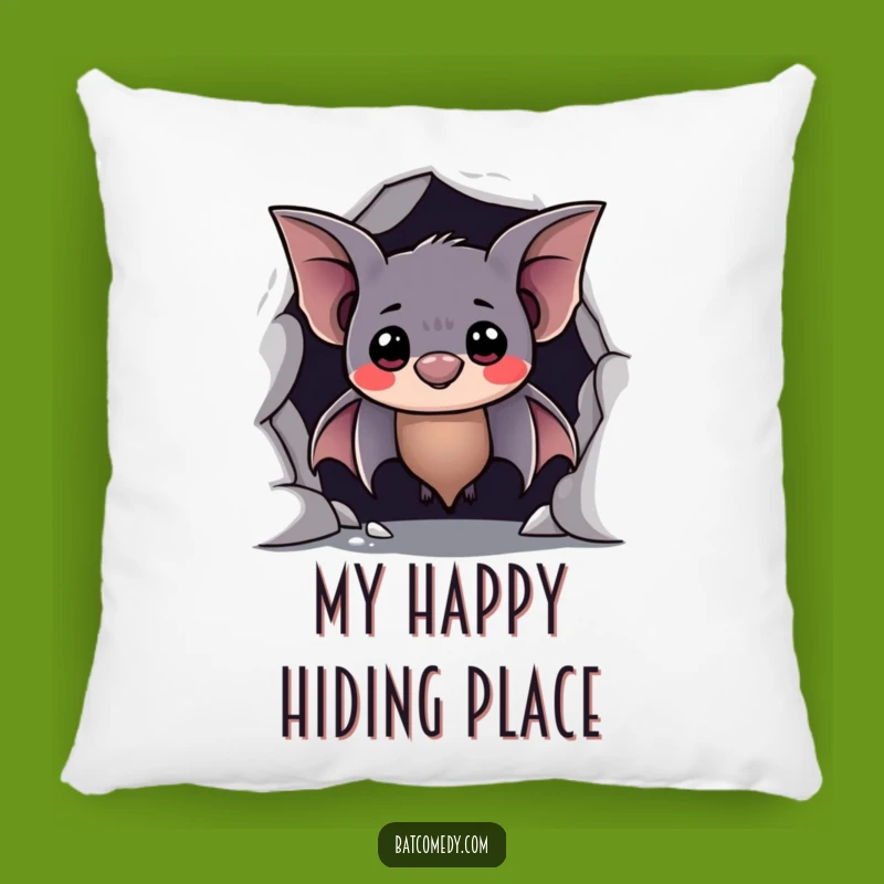 Funny Shy Bat Pillow - Soft & Sweet Accent for Cozy Nooks
