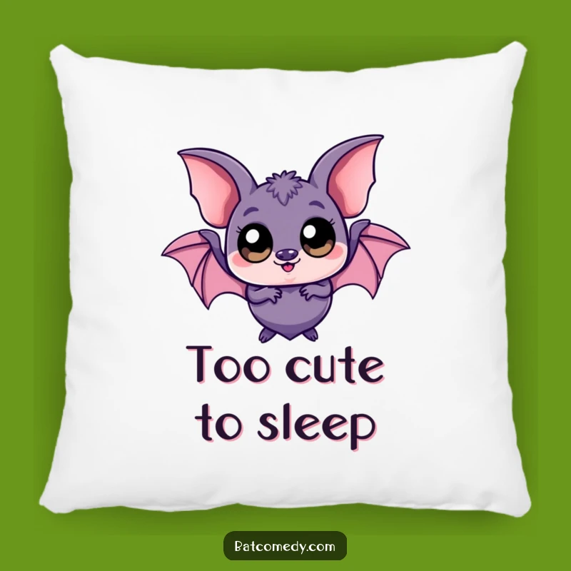 Comfy Funny Kawaii Bat Big Eyes Pillow - Soft Playful Accent