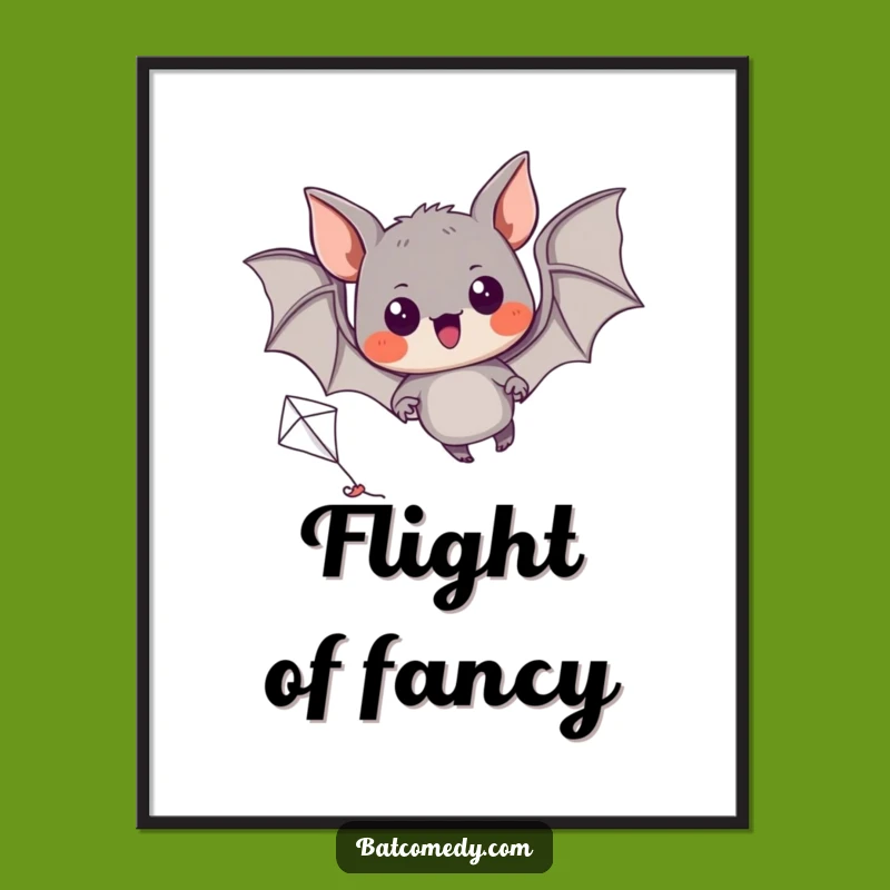Funny Kite Bat Digital Art: Enthusiastic Printable for Inspiring Decor