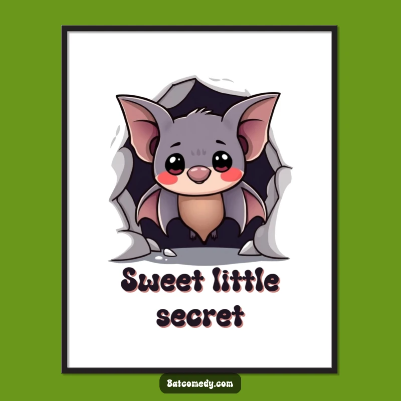 Funny Shy Bat Digital Art - Instant Hilarious Decor for Gentle Spaces