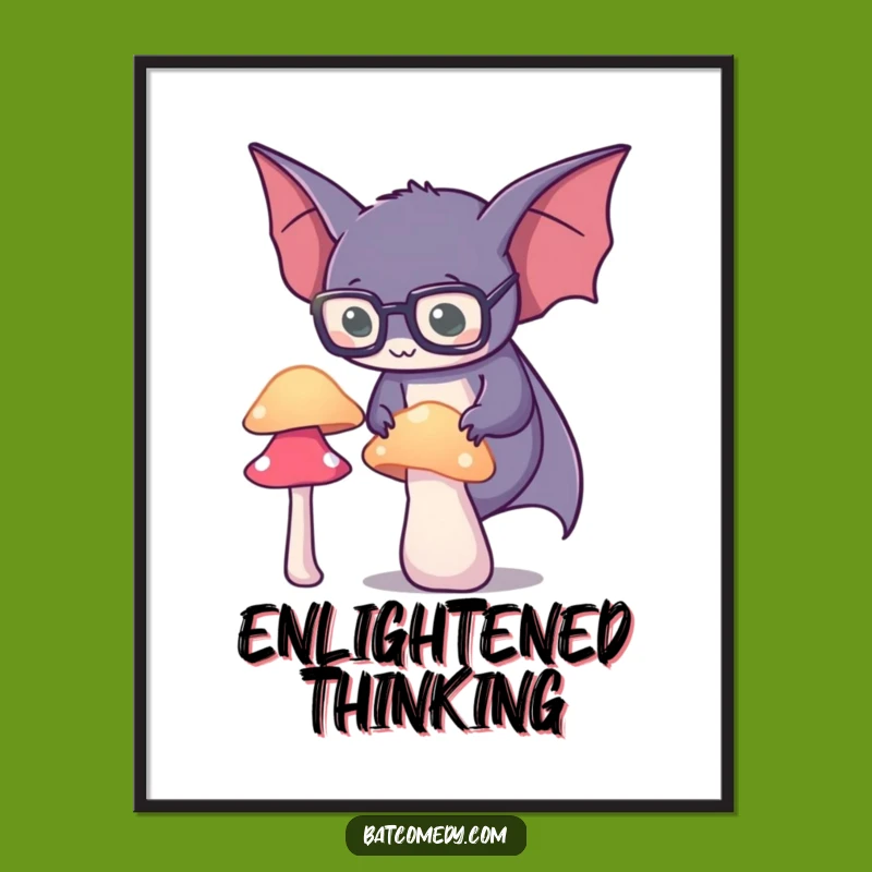 Funny Spectacled Bat Digital Art: Instant Intellectual Ambiance Funny Gift