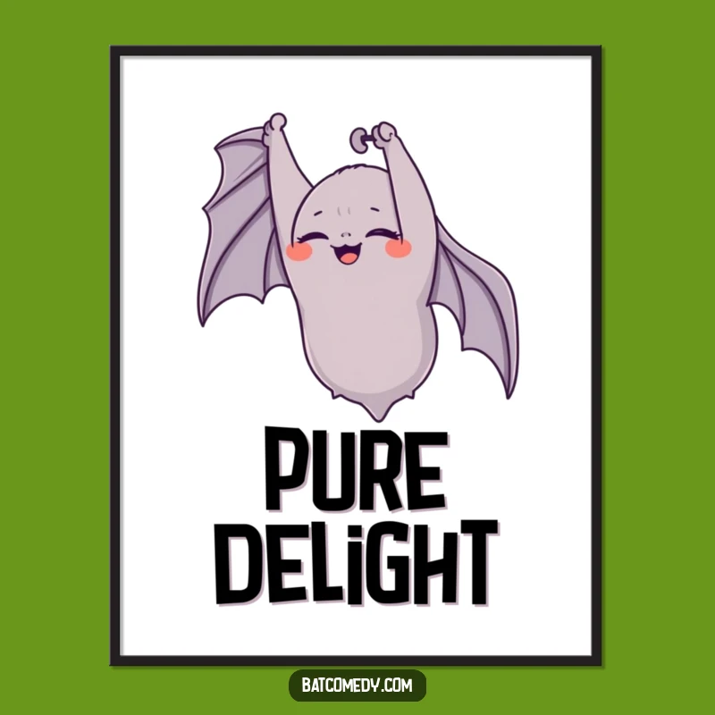 Funny Giggling Bat Digital Art: Instant Joyful Ambiance Funny Gift