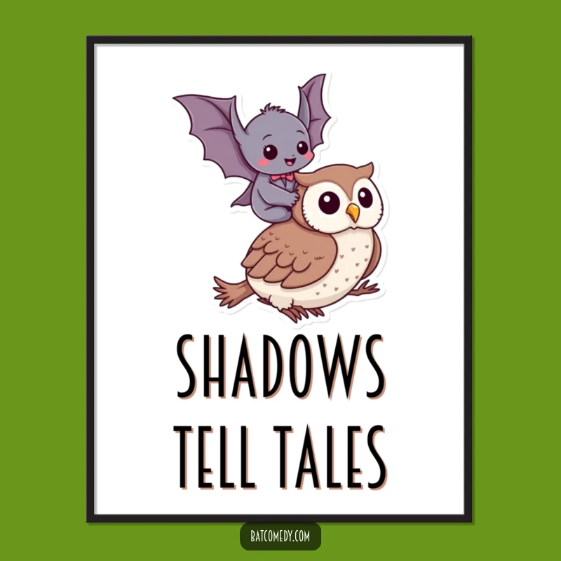 Funny Bat Owl Ride Digital Art - Hilarious Printable Decor for Instant Joy