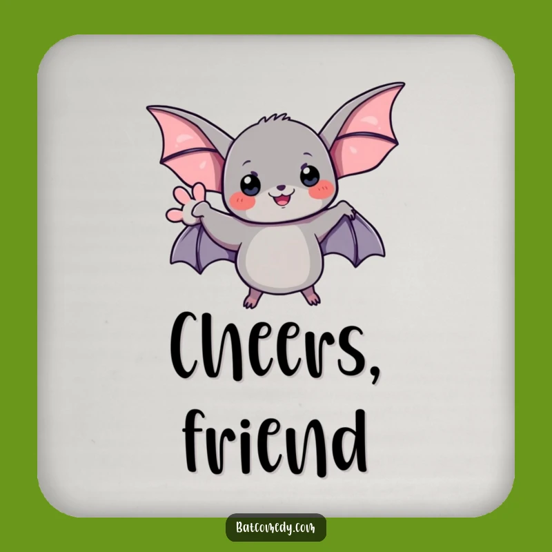 Funny Bat Wave Drink Coaster: Friendly Protection for Your Surfaces