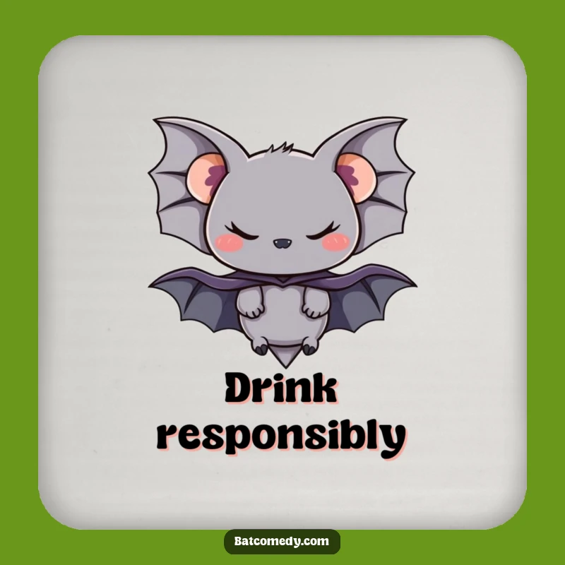 Funny Bat Cape Drink Coaster: Mischievous Hero Protection for Your Surfaces