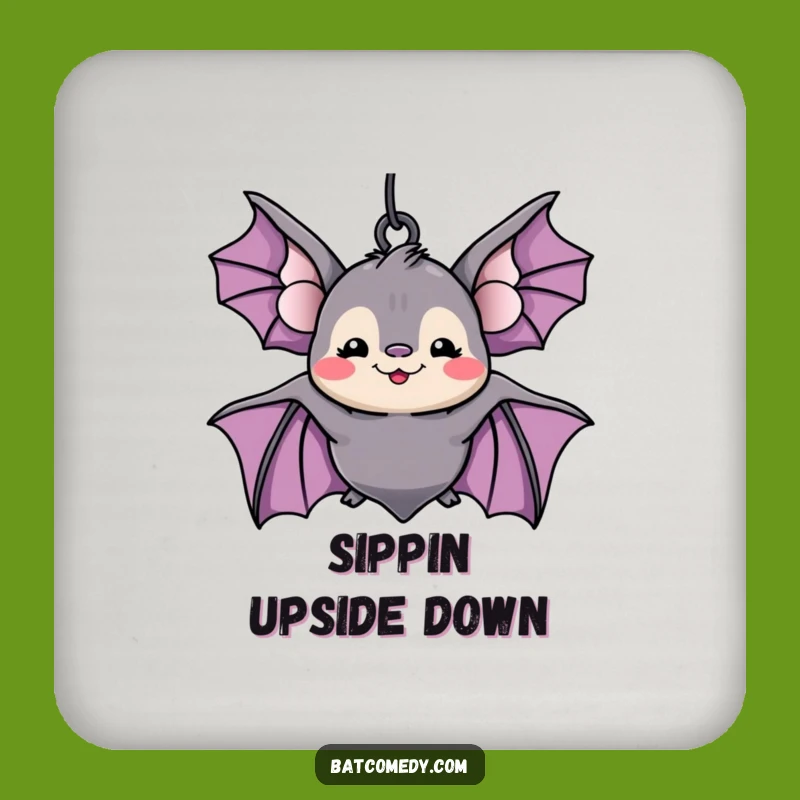 Funny Kawaii Bat Coaster: Protect Your Table with a Silly Grin
