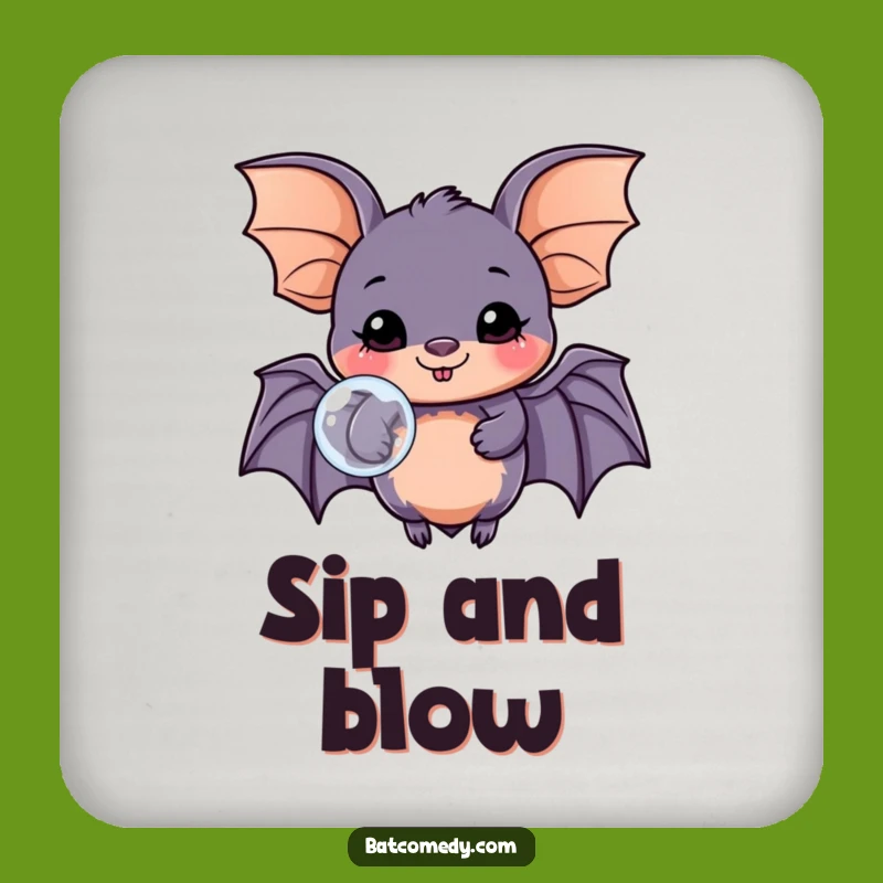 Funny Kawaii Bat Bubble Coaster - Joyful Surface Protection