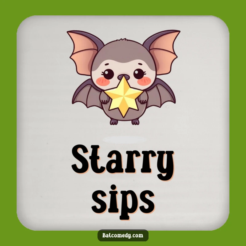 Funny Star Bat Drink Coaster: Magical Protection for Your Surfaces