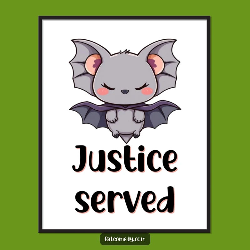Funny Bat Cape Poster: Mischievous Hero Wall Art for a Humorous Gift