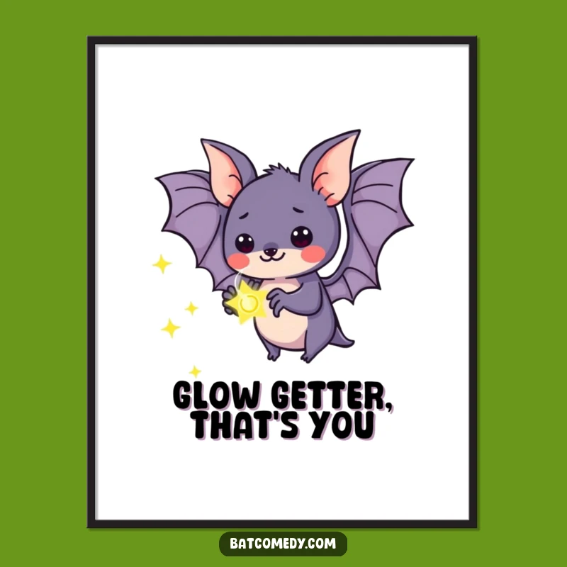 Free Printable Wall Art: Kawaii Bat Firefly Wonder - Enchanting Downloadable Decor