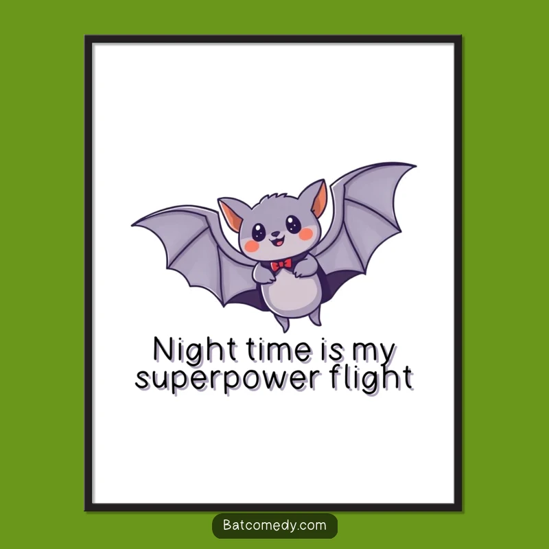 Funny Free Printable Wall Art: Speedy Cape Bat Night Flight
