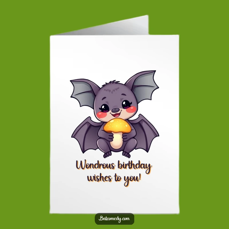 Free Printable Birthday Card: Wonder Bat & Glowing Mushroom
