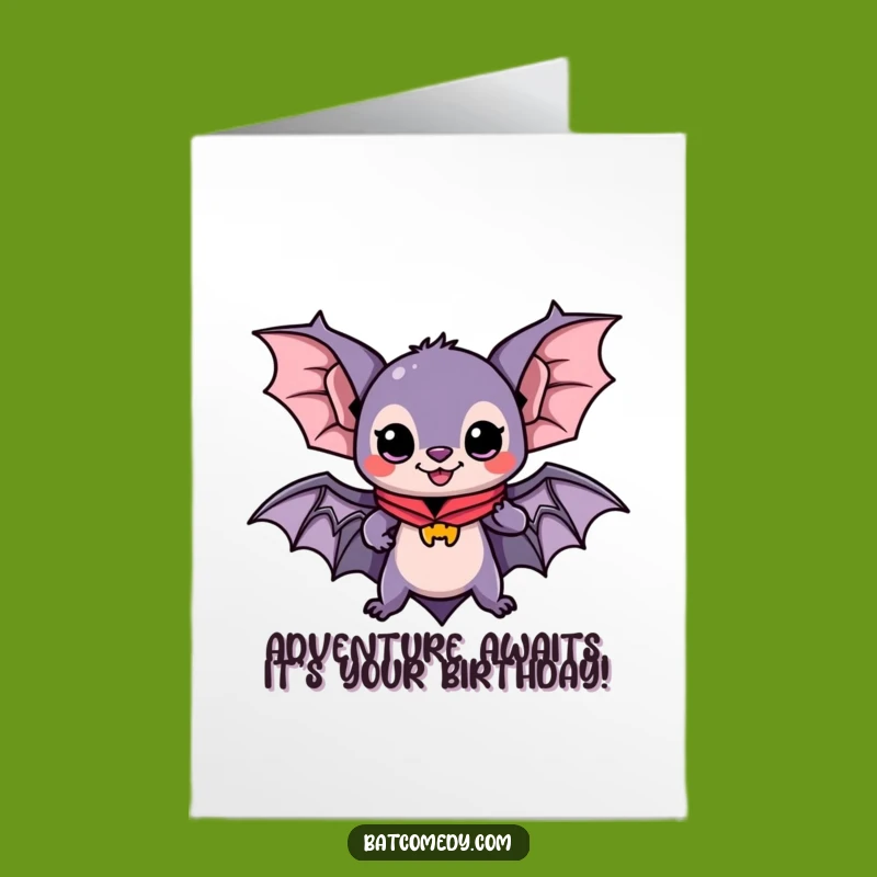 Free Printable Kawaii Bat Superhero Birthday Card - Funny Downloadable Adventure Gift
