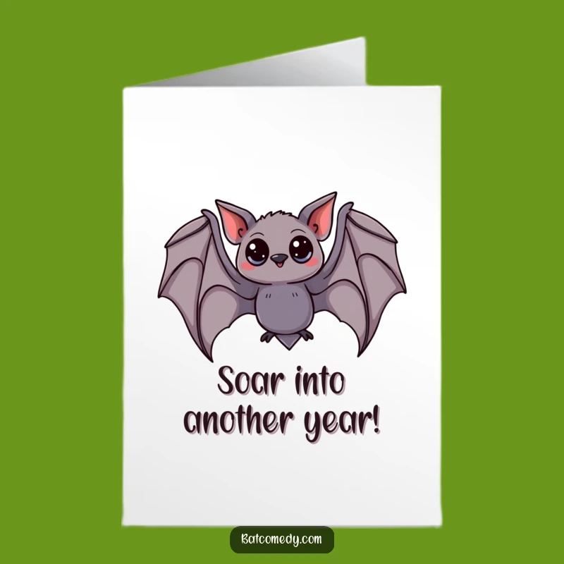 Funny Free Printable Birthday Card: Curious Swooping Bat Downloadable Gift