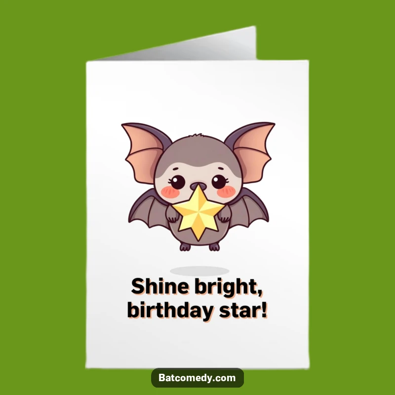 Free Printable Birthday Card: Star-Nose Bat - Magical & Funny Downloadable Gift