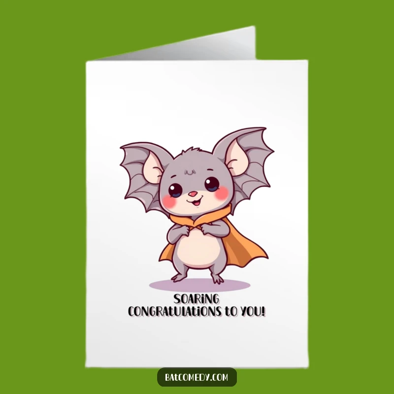 Free Printable Congrats Card: Super Bat Flies to Victory!