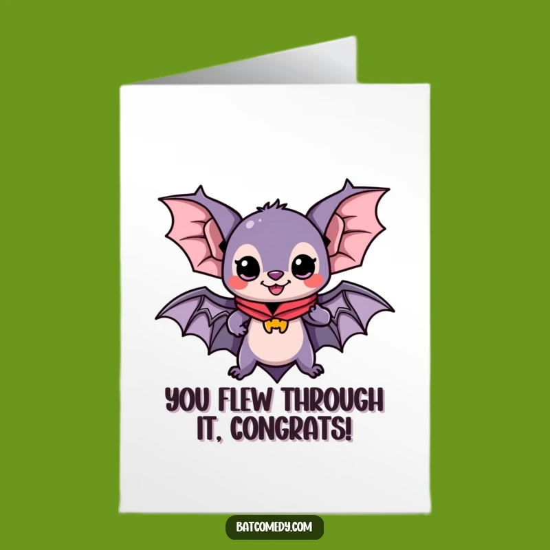 Free Printable Kawaii Bat Superhero Congrats Card - Funny Downloadable Achievement Gift