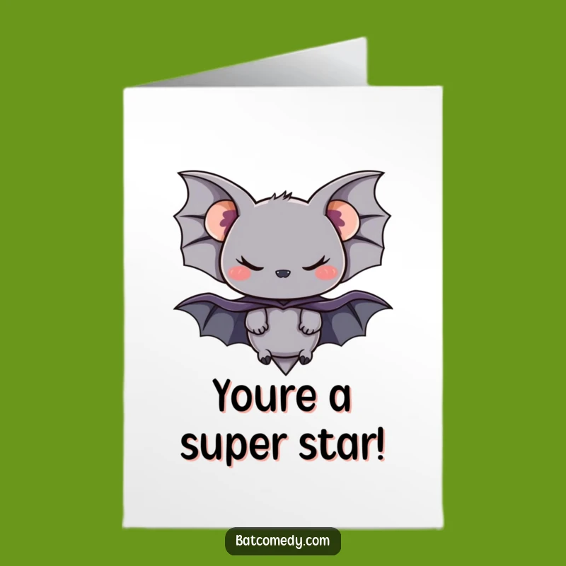 Free Printable Congrats Card: Mischievous Bat Villain - Funny Downloadable Gift