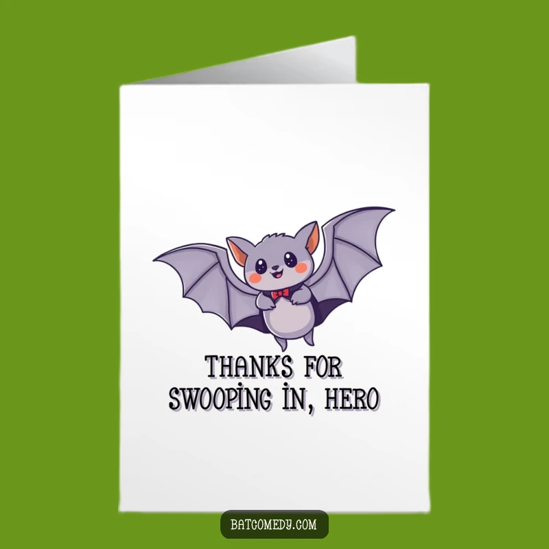 Free Printable Thank You Card: Speedy Cape Bat Gratitude Card