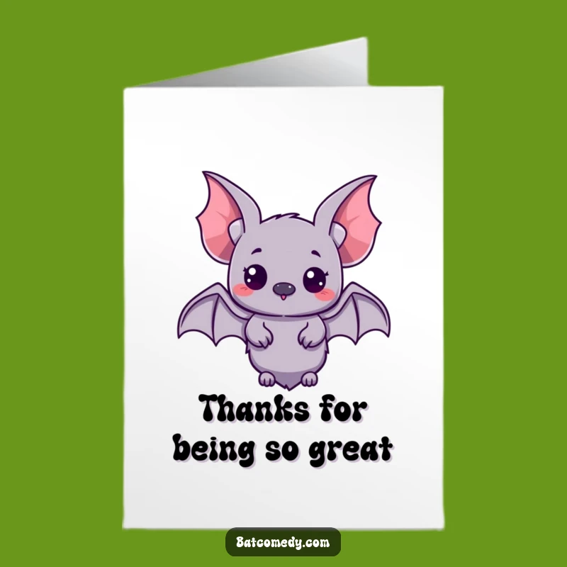 Free Printable Thank You Card: Curious Bat Thanks You!