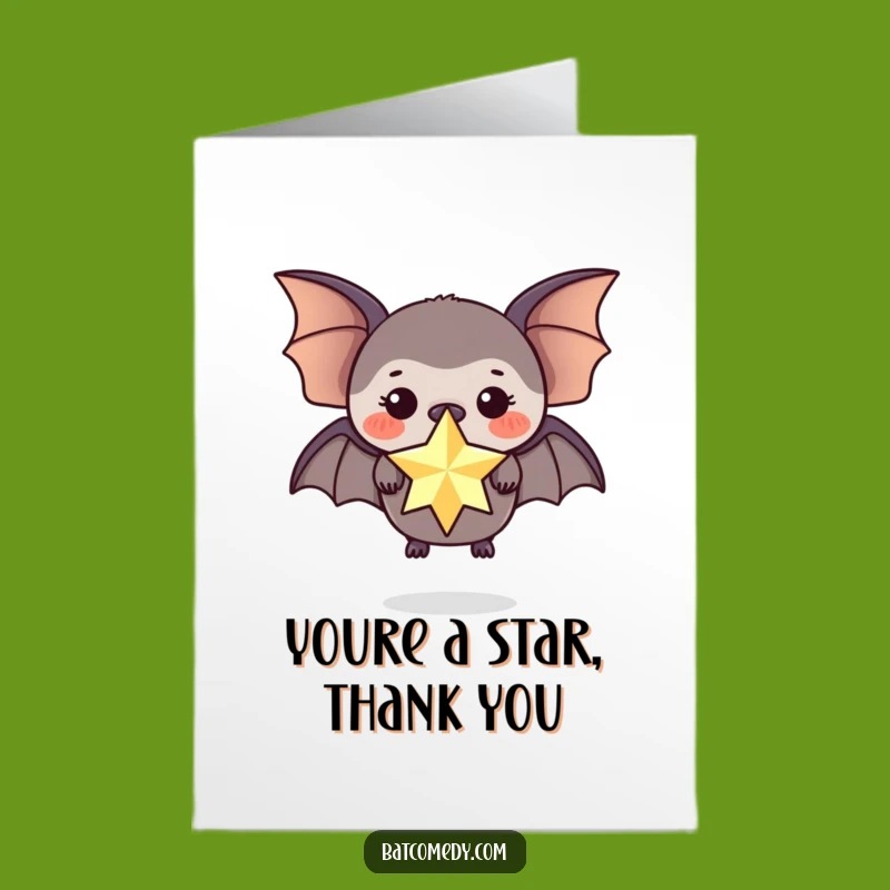 Free Printable Thank You Card: Star-Nose Bat - Funny Downloadable Gift
