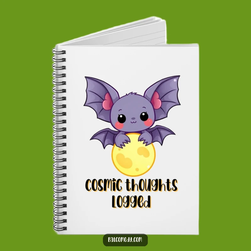 Funny Kawaii Bat Notebook: Jot Down Magical Ideas Under the Moon