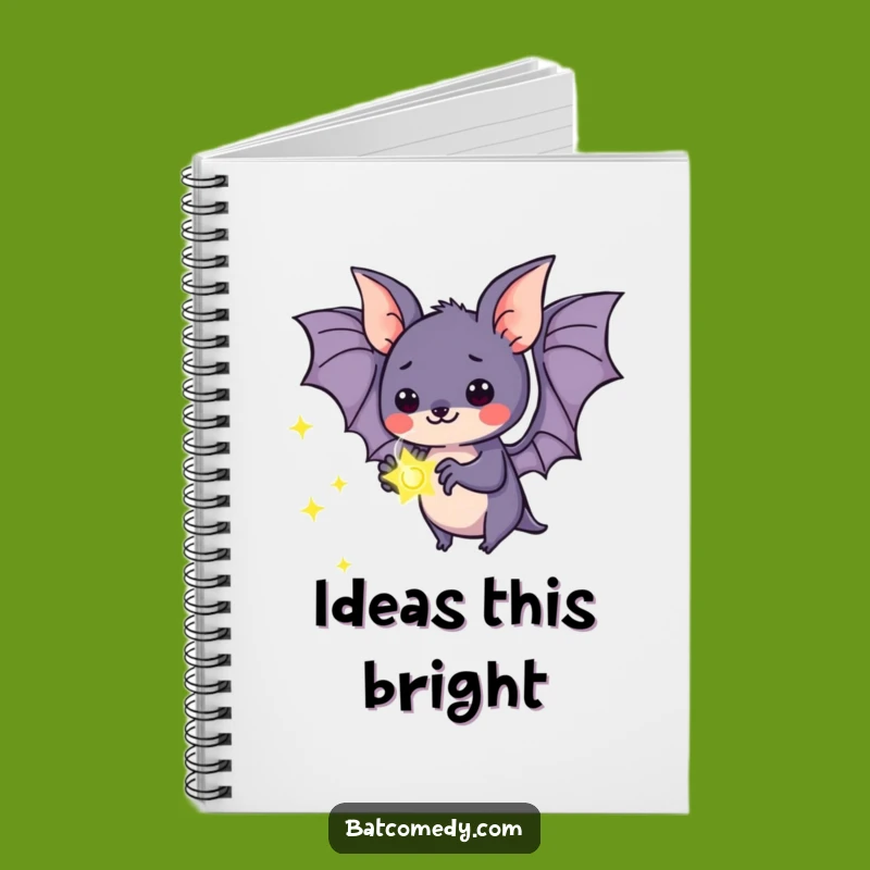 Funny Kawaii Bat Firefly Wonder Notebook - Jot Down Your Magical Ideas