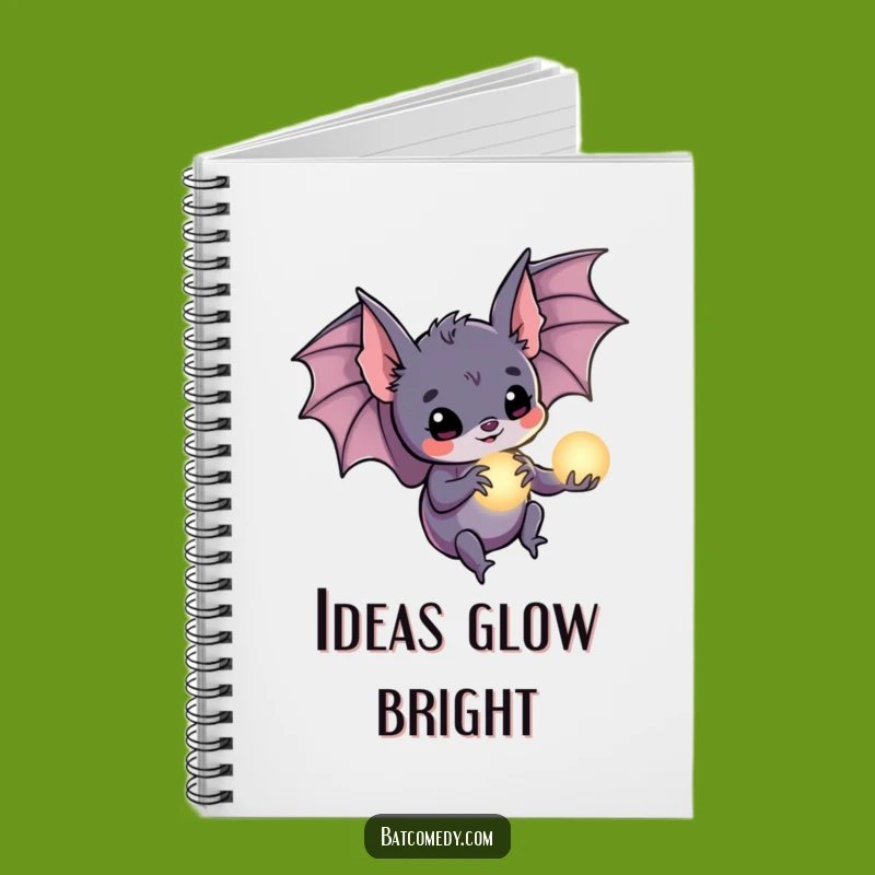 Funny Glowing Orb Bat Notebook: Capture Your Magical Ideas Funny Gift