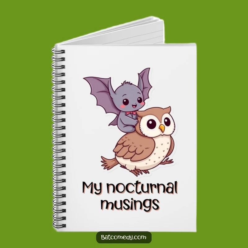 Funny Bat Owl Ride Notebook - Hilarious Journal for Creative Ideas & Notes