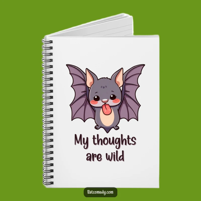 Funny Cute Bat Notebook, Adorable Upside Down Tongue Out Journal