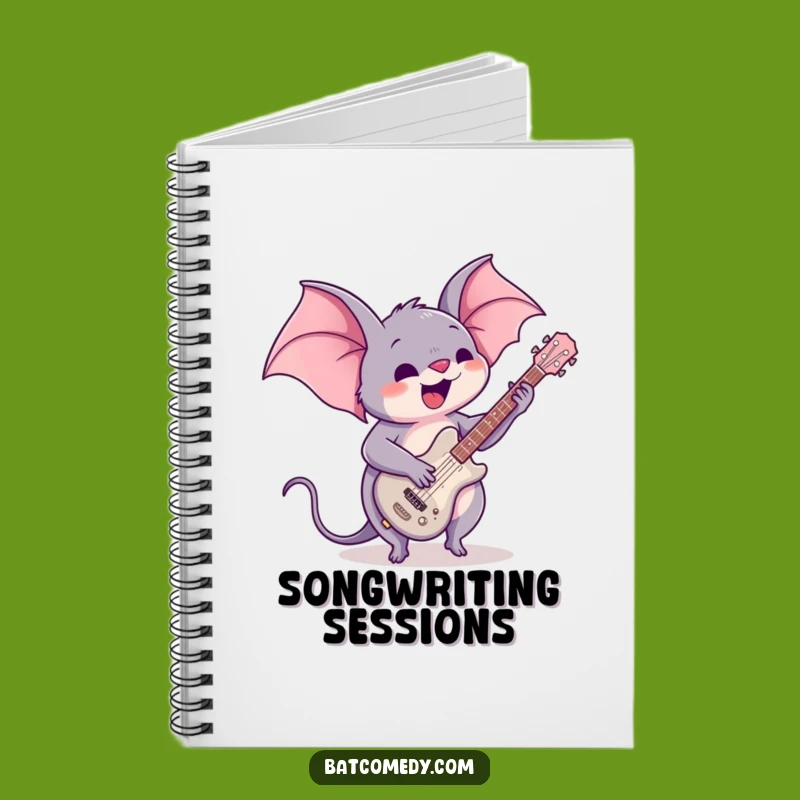 Funny Kawaii Bat Guitar Notebook: Music Journal, Perfect Funny Gift