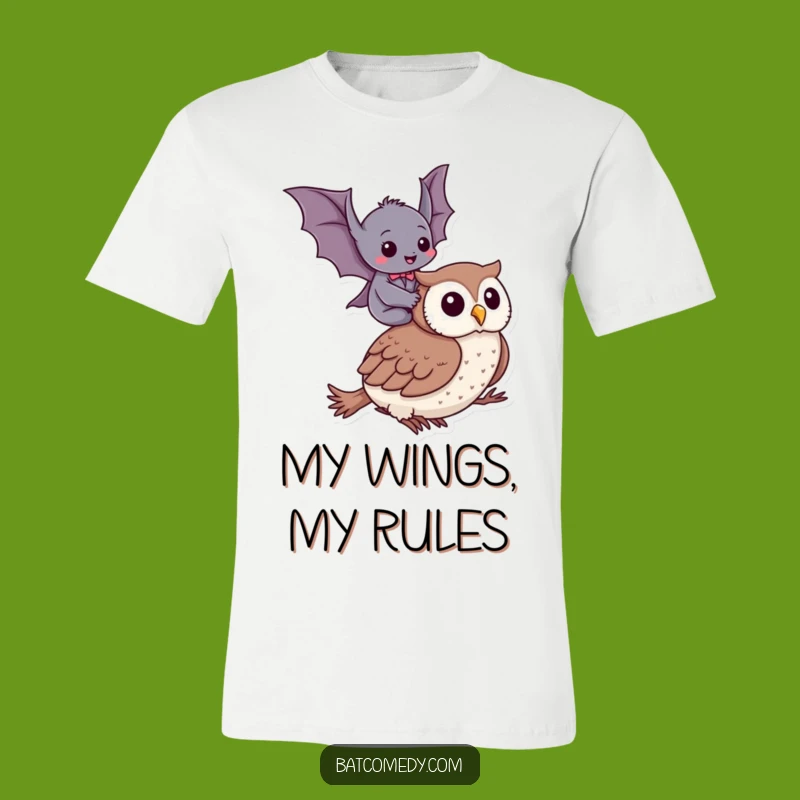 Funny Bat Owl Ride T-Shirt - Hilarious Graphic Tee for Bat & Owl Enthusiasts