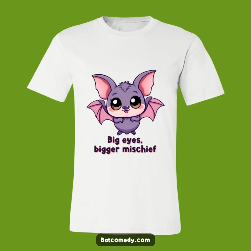 Funny Kawaii Bat Big Eyes T-Shirt - Playful & Adorable Shirt