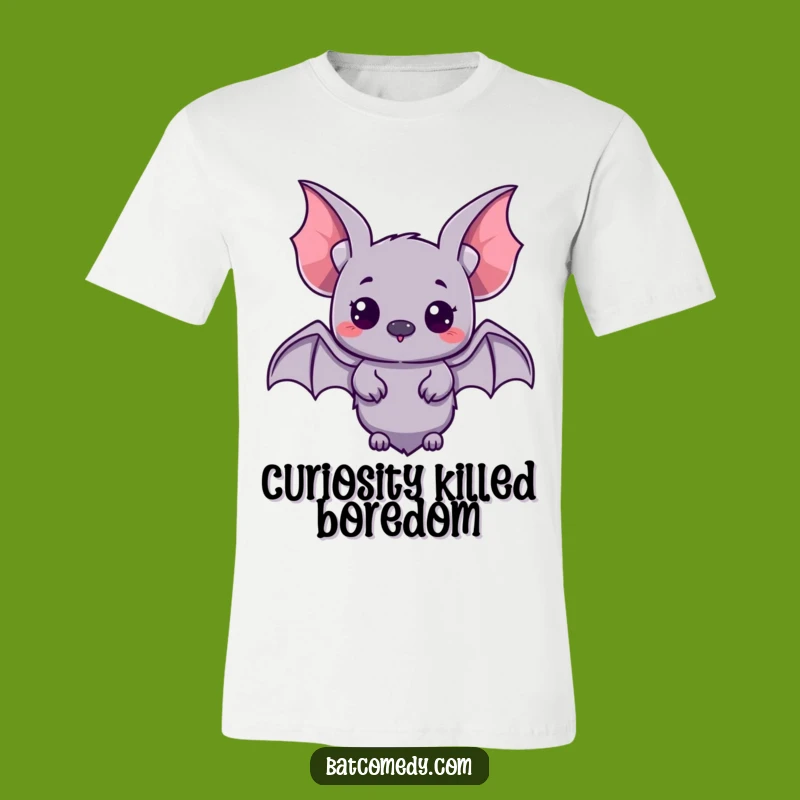 Funny Kawaii Bat Curious T-Shirt: Explore the World with a Grin