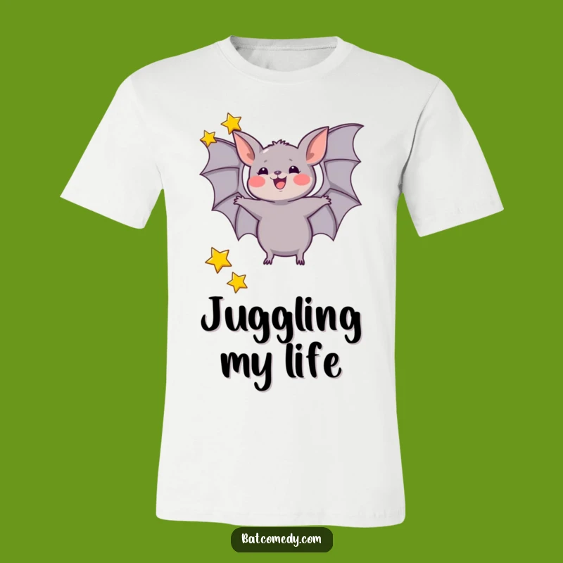 Funny Juggling Bat T-Shirt, Star Twirler Night Sky Tee