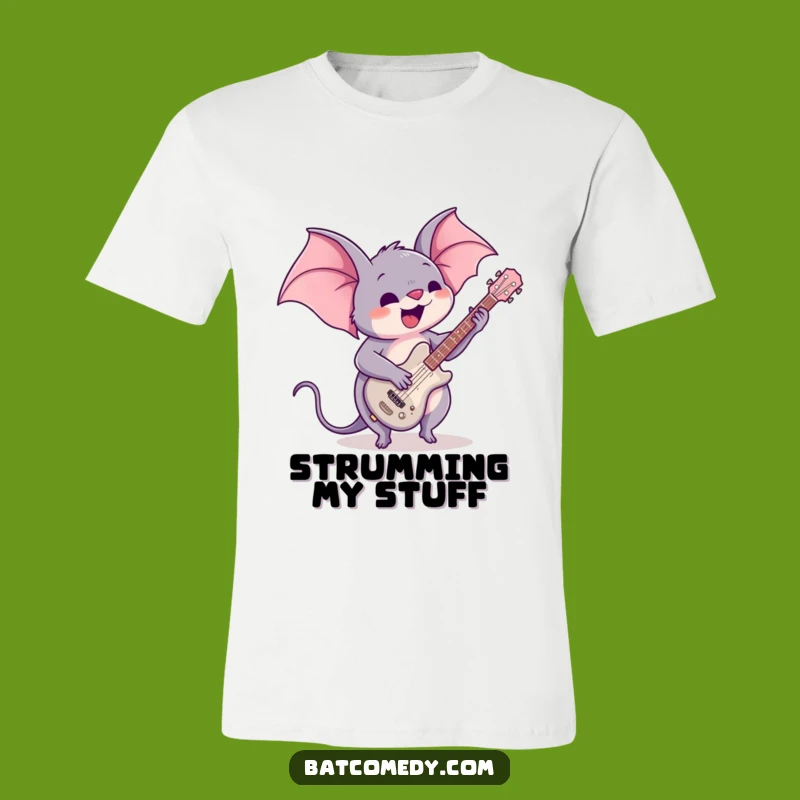 Funny Kawaii Bat Guitar Tee: Rockstar Spirit Shirt, Ideal Funny Gift
