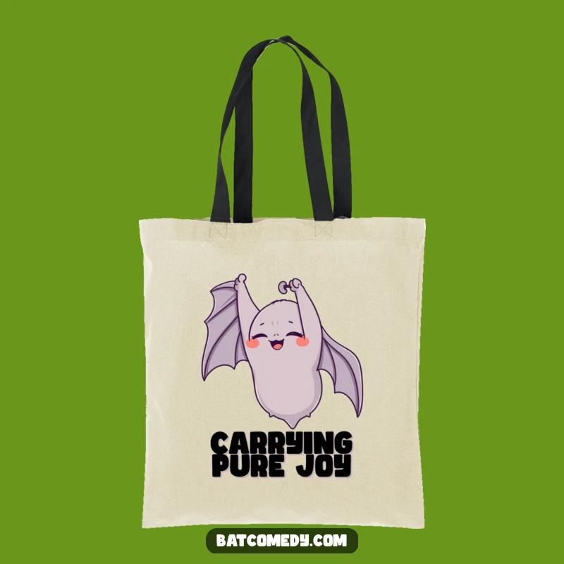 Funny Giggling Bat Tote Bag: Carry Your Joyful Vibes Anywhere Funny Gift