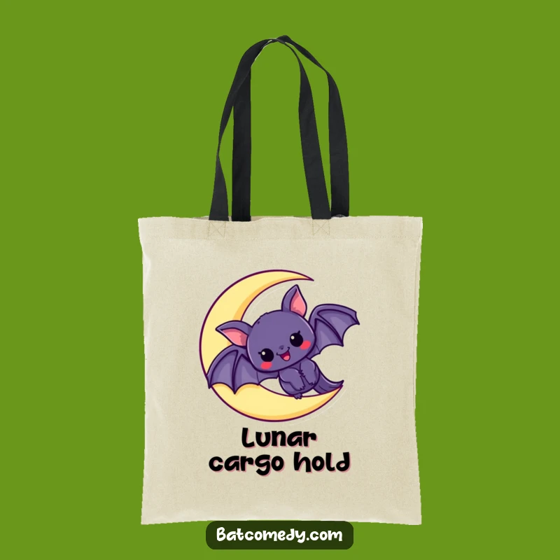 Funny Kawaii Bat Moon Tote Bag: Stylish Excitement Carry-all, Perfect Funny Gift