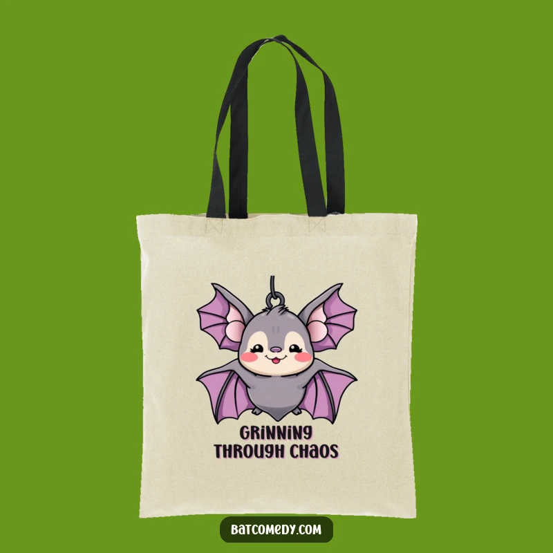 Funny Kawaii Bat Tote Bag: Carry Your Essentials with a Grin and Go